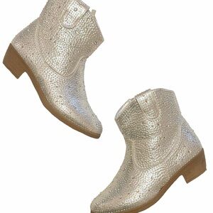 Shein Silver Rhinestone Kids Booties